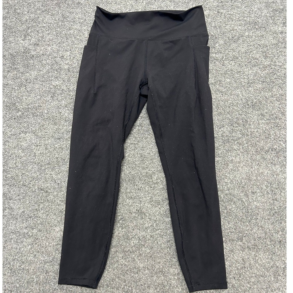 Spyder Leggings Womens Size M Black High Waisted Active Side Pockets Athletic